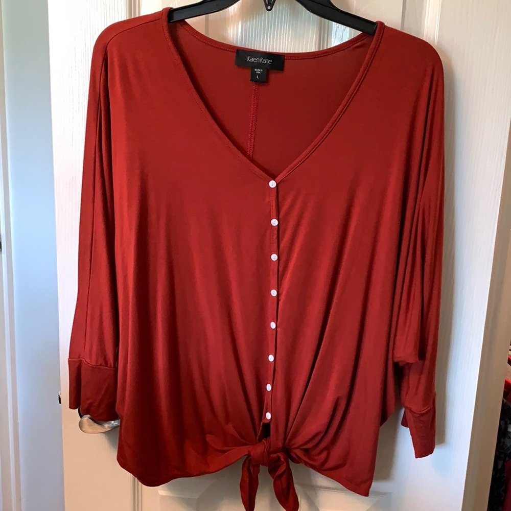 Karen Kane tie-front blouse